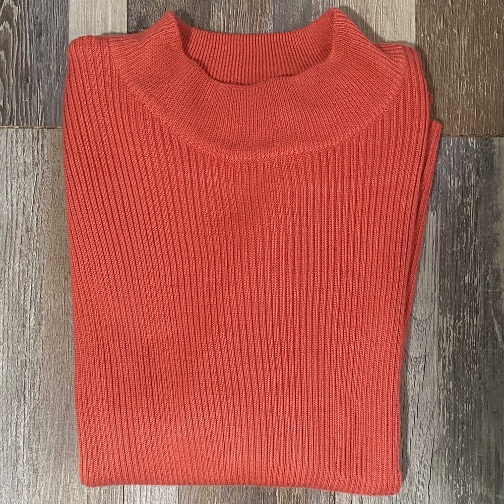 Requirements Orange Ribbed Blouse - Picture 2 of 10